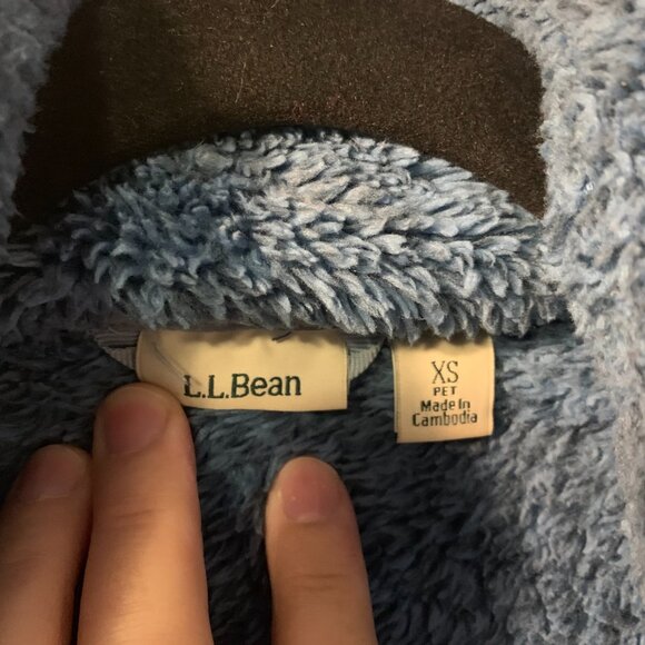 LL Bean Womens Hi-Pile Fleece Jacket Size XSP Blue Full Zip Snap Pocket Gorpcore - Picture 6 of 9
